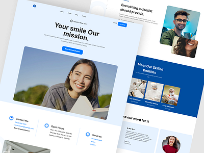 Dentist Website appointment booking contact information dental services dentist website oral health patient education treatment options uiux design website design