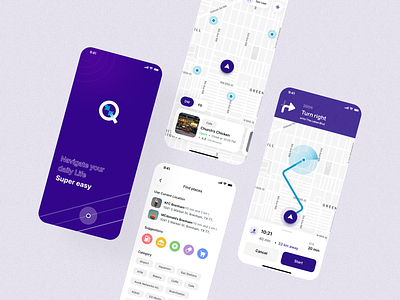 Daily Routine Tracker app daily daily 100 challenge dailyui dailyuichallenge design location logo map mobile mobile app navigation places purple routine save time tracker ui uiux