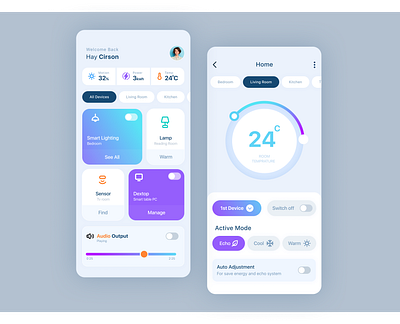 Mobile App UI for Smart Home 3d animation app branding dashboard graphic design landing page logo minimal mobile motion graphics onboard simple trendy ui ux