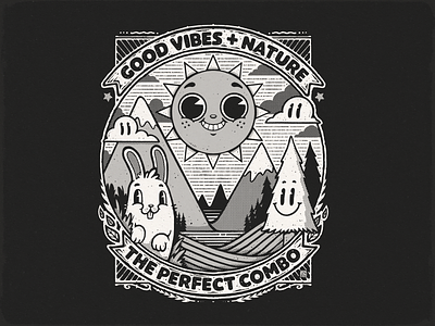 Good vibes + Nature camisetas cartoon design illustration ilustracion nature retro t shirt tee vector vintage