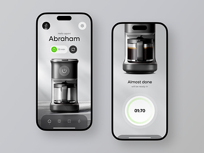 Smart coffee maker app 3d agency android app apple coffee desing develop google graphic design ios motion graphics revolut ui uidesign uiux ux