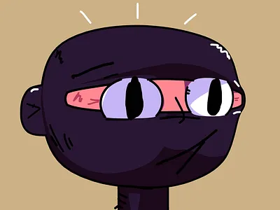 blender + grease pencil test blender boston character cute eyes face mask funny graphic grease pencil illustration illustrator low poly mask ninja scared surprised thief