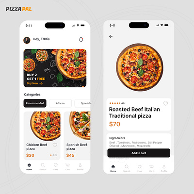 Pizza Pal app branding design graphic design illustration logo typography ui ux vector