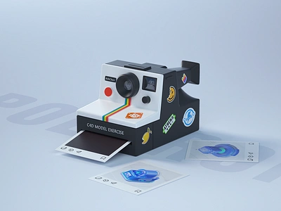 拍立得-Polaroid 3d c4d camera design illustration illustrations originality photo stickers 拍立得 polaroid