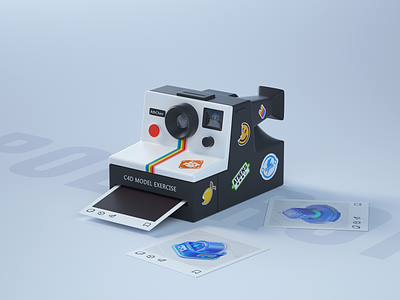 拍立得-Polaroid 3d c4d camera design illustration illustrations originality photo stickers 拍立得 polaroid