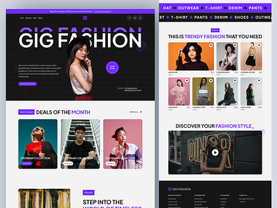 GIG - Fashion Landing Page app clothing store design designapp fashion fashion business fashion landingpage fashion marketplace fashion store landing page marketplace store ui uidesign ux web web app