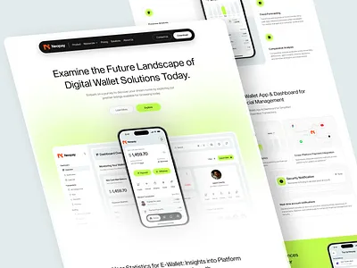 Neopay - Landing Page Financial Wallet bangking bank bento design card clean dashboard design landing page ui uiux ux wallet website website finance