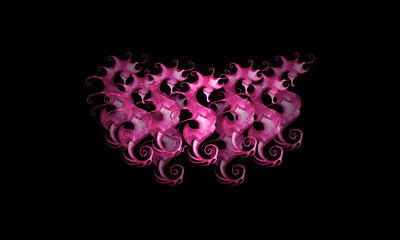 Metal Seahorses fabric fantasy art graphic art graphic design illustration metal ocean seahorse