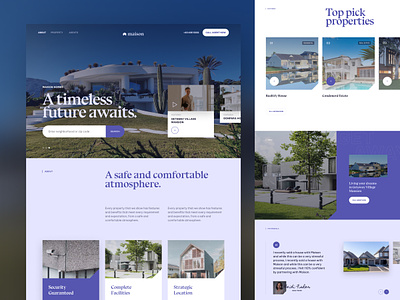 Real Estate Agent Landing Page agent architect architecture building business homepage house landing page mansion property real estate ui uiux web design website