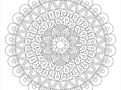 Mandala Coloring Page for Adult adult coloring book coloring book coloring page design drawing graphic illustration line art mandala mandala coloring page mandala drawing mandala line art