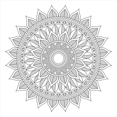 Mandala Coloring Page for Adult adult coloring book coloring book coloring page design drawing graphic illustration line art mandala mandala coloring book mandala coloring page mandala line art mandara drawing