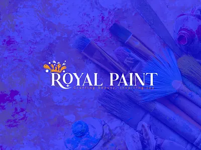 Painting logo a b c d e f g h io j k l branding colour colourfull crown design flat graphic design icon illustration logo m n o p q r s t u v w x y z minimal orange splash paint royal splash vector whitesplash