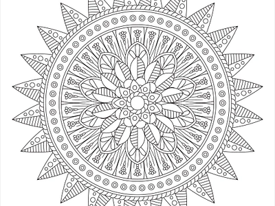 Mandala Coloring Page for Adult adult coloring book coloring book coloring page design drawing graphic illustration line art mandala mandala coloring boo mandala coloring page mandala drawing mandala line art