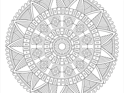 Mandala Coloring Page for Adult adult coloring book coloring book coloring page design drawing graphic illustration line art mandala mandala coloring book mandala coloring page mandala drawing mandla line art