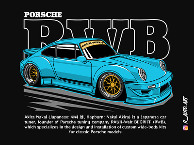 RWB vector illustration automotive car car logo design illustration logo porsche rwb tshirt vector