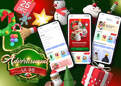 UI 98_Advertisement advertisement app campaign christmas commercial dailyui figma holiday mobile phone ui ui 98