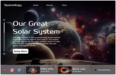 Spaceology - Solar System design figma graphic design landing page planets solarsystem uiux webpage