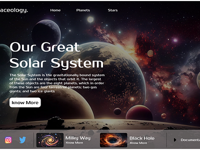 Spaceology - Solar System design figma graphic design landing page planets solarsystem uiux webpage