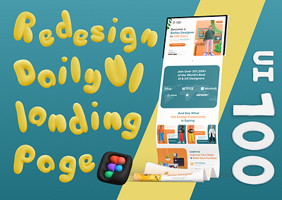 UI 100_Redesign Daily UI Landing Page app dailyui figma landing page mobile phone redesign ui ui 100