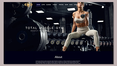 Total Muscle Gym Hero Area fitness website gym website ui ux website design yoga website