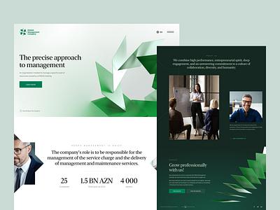 Pasha Management Company 3d clean company design green minimal ui ux web webdesign