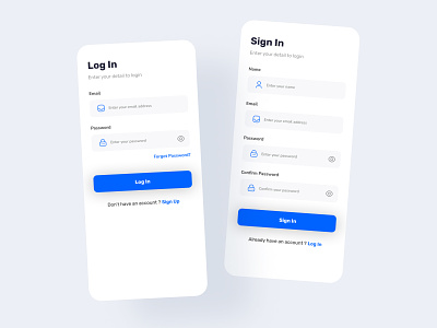 Log In | Sign Up android log in android sign in android sign up app application design clean design concept ui ios ios log ios sign in ios sign up login minimal design mobile app ui sign in sign up ui design uiux ux