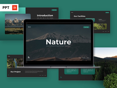 Nature - Environment Powerpoint Templates earth green infographic portfolio powerpoint presentation