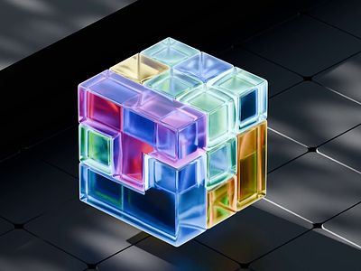 3D Tetris Cubic Animation 3d 3d animation 3d object animation animation concept cube illustration isometric motion graphics render tetris