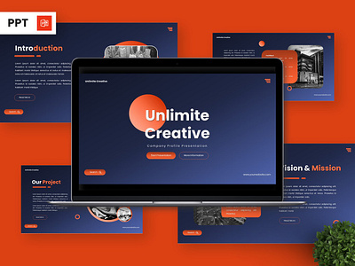 Unlimite Creative - Company Profile Powerpoint Templates deck infographic multipurpose pitch portfolio powerpoint presentation profile