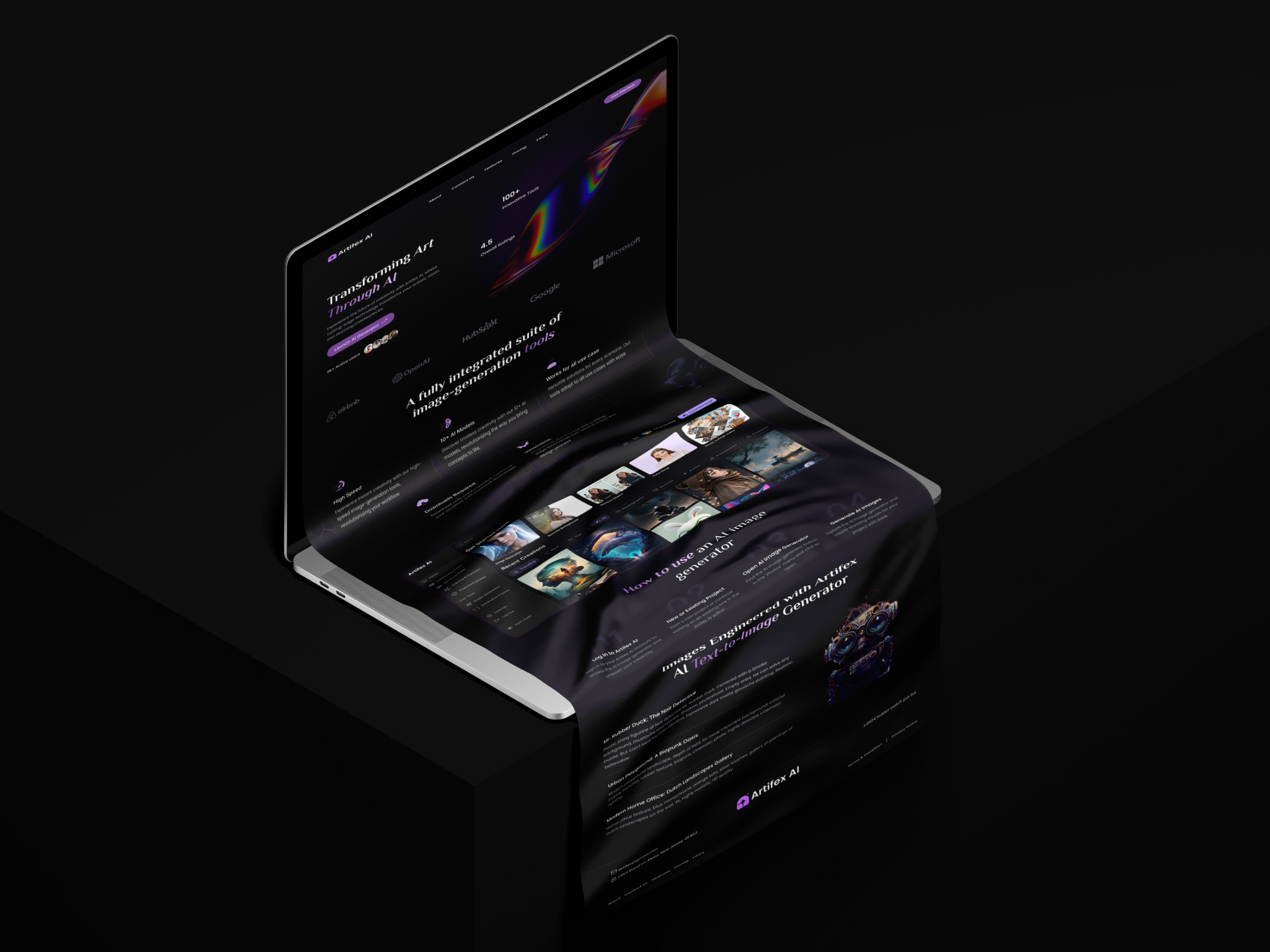 Artifex AI: Where Imagination Meets Technology! ai ai tool artifex artifex ai concept design agency design studio image generator inspiration landing page design morhover online business trends ui design ux design visual design web page website