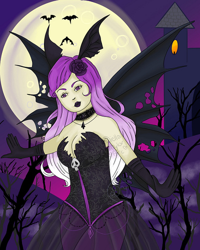 Bat Fairy digital art digital illustration