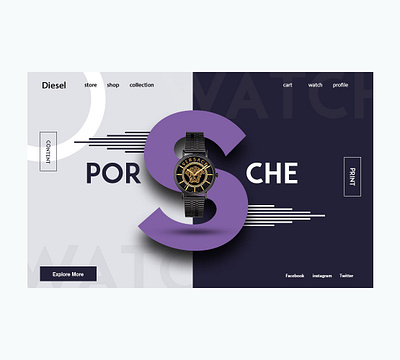 Porsche Banner Design banner creative design ui ux watch