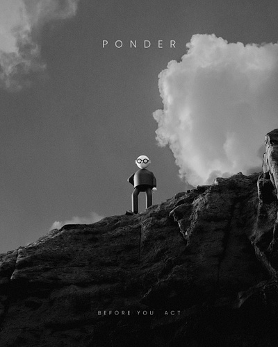 PONDER 3d atmosphere character grain illustration monochrome noisy