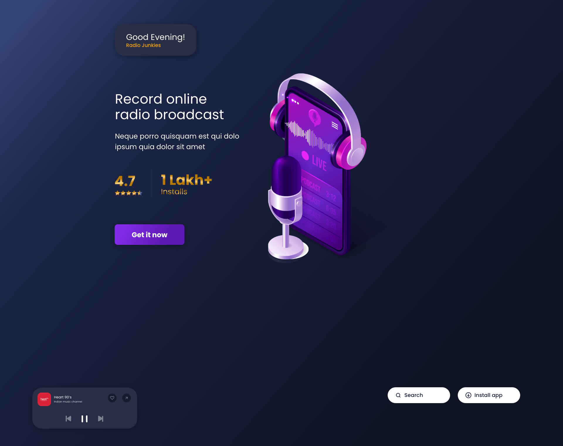 Music/Radio Station adobe xd animation branding illustration ui user experience user research