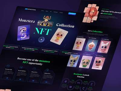 NFT landing page banner blockchain crypto landing page cryptocurrency dark landing page homepage landing page marketplace nft landing page nfts poster web design website website design