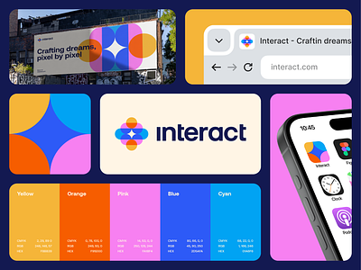 Interact Logo Design app icon bento brand brand identity branding creative creativity development friendly game icon identity indie logo logo design platform symbol tech web