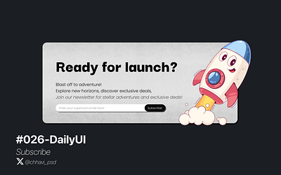 #026_DailyUI Subscribe! app branding dailyui design figma graphic design illustration interface logo newletter pop up subscribe ui