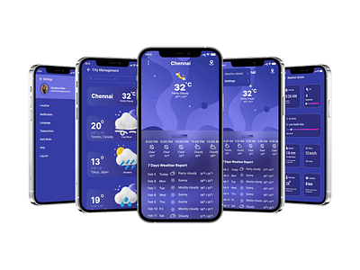 Sky Sense - Mobile App ( Weather Forecast) app appdesign design mobileapp ui ui design uiapp uidesign uiux ux uxdesign weatherapp