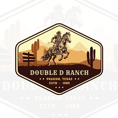 Double D Ranch Patch Design. adventure adventure logo badge design brand designer branding graphic designer horse horse logo illustration artist logo designer logo idea logo maker outdoors patch patch design patch work western western design western wear