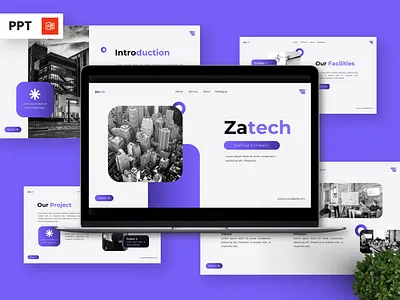 Zatech - Startup Company Powerpoint Templates infographic portfolio powerpoint template virtual