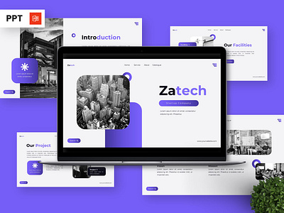 Zatech - Startup Company Powerpoint Templates infographic portfolio powerpoint template virtual