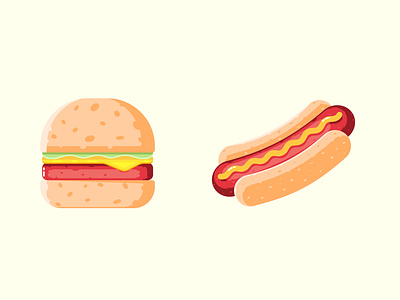 Food Illustrations artwork burger design food food icon hotdog illustration illustrator sandwich vector