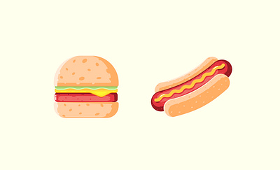 Food Illustrations artwork burger design food food icon hotdog illustration illustrator sandwich vector