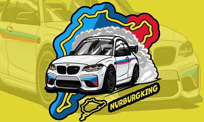 BMW M2 Chibi Illustration automotive cartoon cartoonized design graphic design illustration tshirtdesign vector