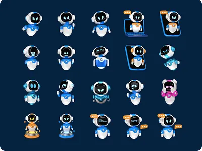 Robot 3D Illustration Pack 3d ai bot ai robot design icon iconpack illustration illustrations ui