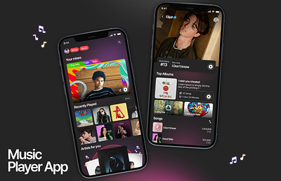 Mobile App Design | Music Player graphic design landingpage mobile design music player simple ui uidesign uiux ux