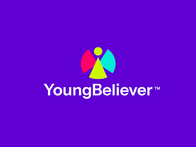Young Believer angel believer branding church colorful concept logo minimalist modern religious simple students wings young