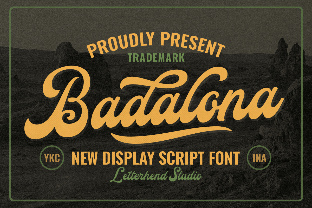 Badalona Display Script freebies ligature font