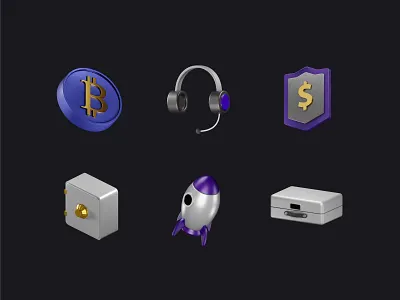 3D Icons - Fintech Solution 3d 3d design branding design finance financial fintech graphic design icon icon set logo mockup ui ux uxerflow