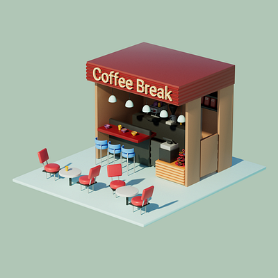 Coffee Shop 3D Model 3d